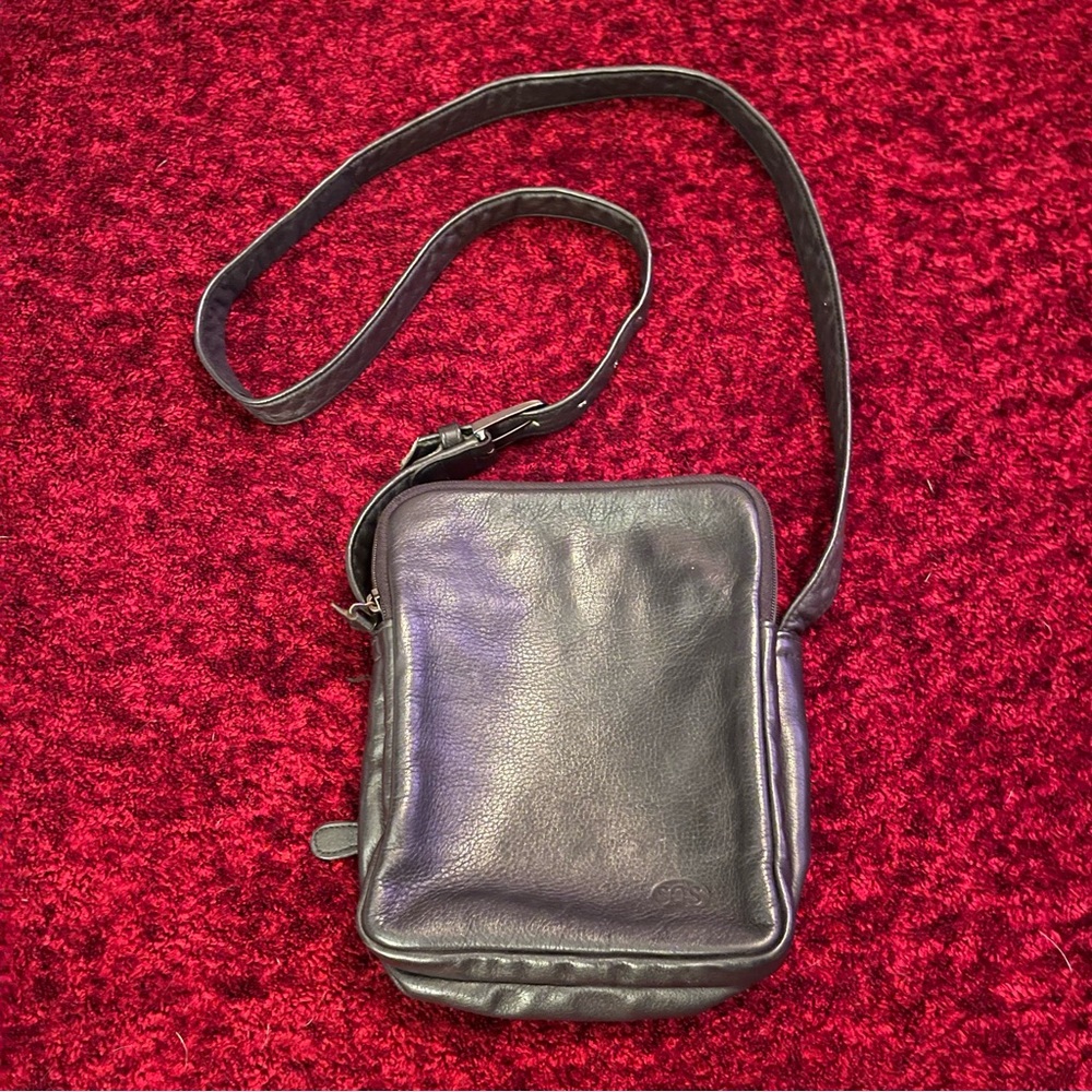 SAS Vintage black leather crossbody